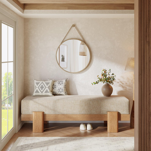 55-Inch Upholstered Entryway Bench