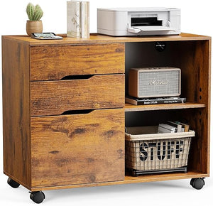3-Drawer Lateral File Cabinet with Wheels