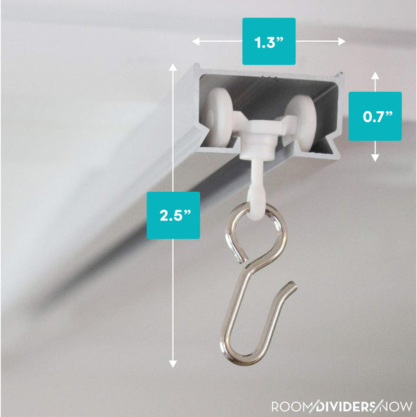 Ceiling Track Room Divider Kit – 9ft Tall, 9–12ft Wide, White Brick