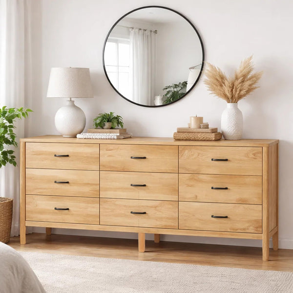 9-Drawer Mango Wood Dresser
