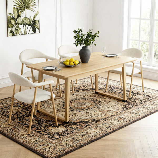 Modern Upholstered Dining Chairs Set of 2 with Curved Backrest