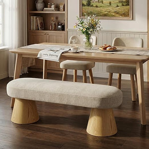 Upholstered Boucle Dining Bench