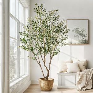 Faux Olive Tree with Pot & Moss — Large Indoor Artificial Plant