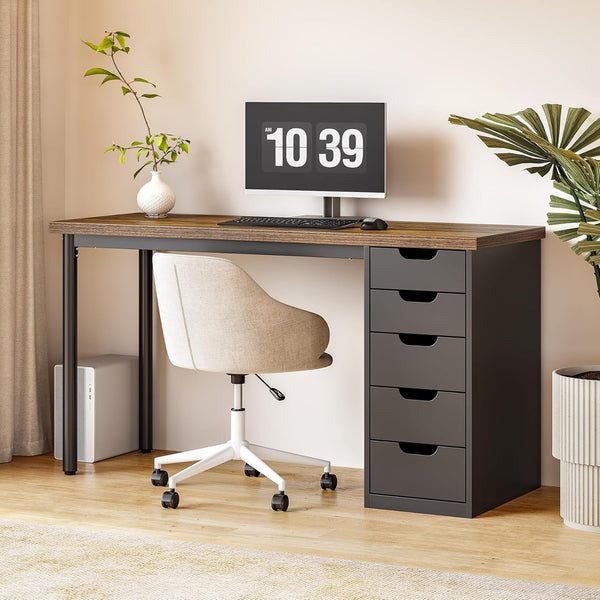 47-Inch Computer Desk with 5 Drawers