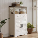 Farmhouse Storage Cabinet with Doors and Drawers