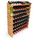 72-Bottle Stackable Bamboo Wine Rack, 8-Tier