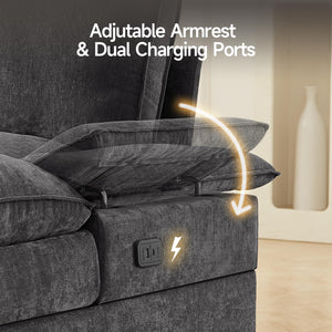 Modular U-Shaped Sectional Sofa with Ottoman