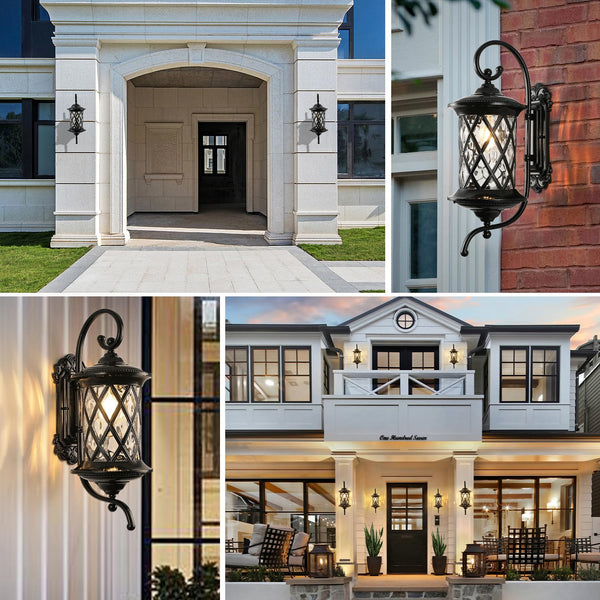 Retro Outdoor Wall Lantern | Coach Light & Dusk to Dawn Sconce | Waterproof Aluminum