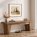 55" Farmhouse Entryway Bench – Dark Brown