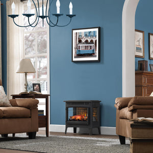 Freestanding Electric Fireplace Stove Heater with 3D Flame Effect