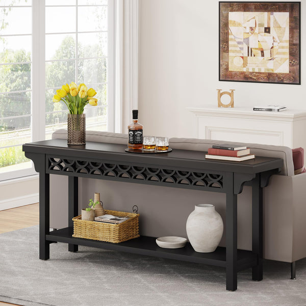 70.8" Farmhouse Console Table with Storage
