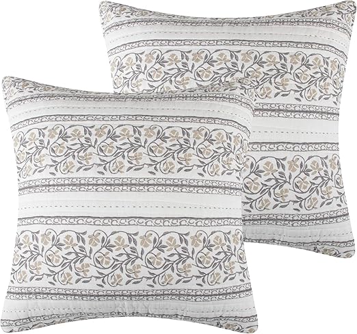 Floral Cotton Euro Pillow Sham 26x26