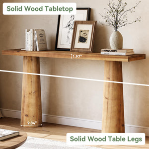 63-Inch Solid Wood Console Table – Farmhouse Entryway & Sofa Table