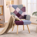 Plaid High Back Accent Chair with Adjustable Feet