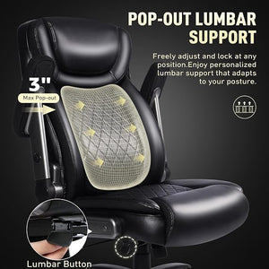 650 lbs Big and Tall Office Chair with Pop-Out Lumbar Support