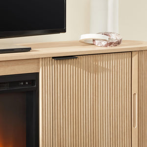 70" Reeded Fireplace TV Stand – Coastal Oak