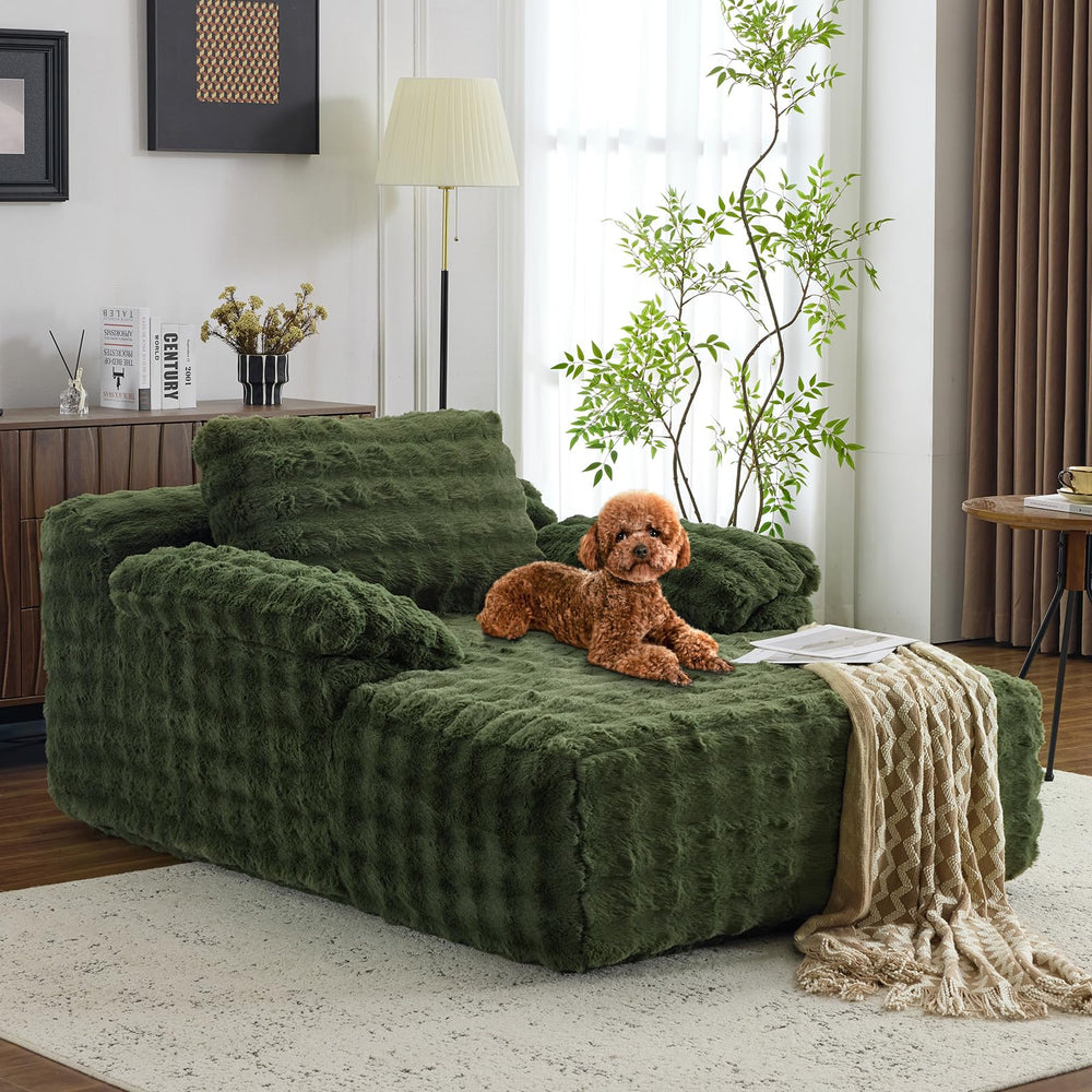 Oversized Bubble Fleece Chaise Lounge Chair