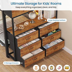 Twin Over Twin Bunk Bed with Storage, LED Lights & Charging Station