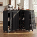 L-Shaped Bar Cabinet with Charging Station