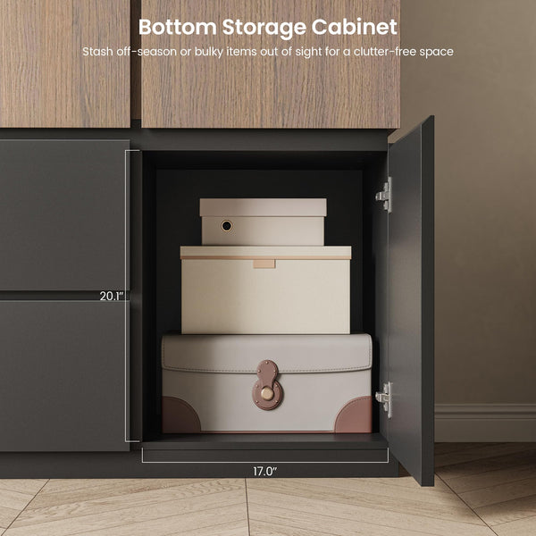 3-Door Wardrobe Armoire with Mirror & Drawers
