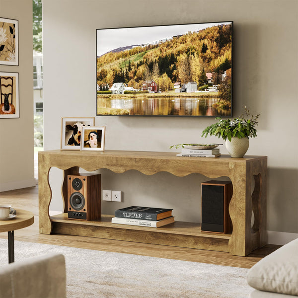 65-Inch TV Stand with Storage Cabinets & Open Shelf