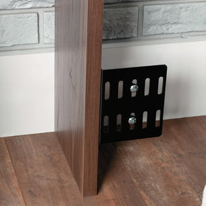 Queen Bookcase Headboard with Storage – Grand Walnut