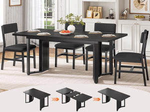 Extendable Dining Table Set with Cushioned Chairs | Seats 4–6