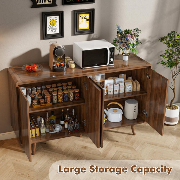 55" Mid-Century Modern Sideboard Buffet Cabinet with Storage