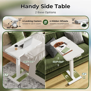 Rolling Laptop Desk with Lockable Wheels | Height Adjustable Standing Desk