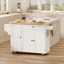 Rolling Kitchen Island with Storage & Drop Leaf