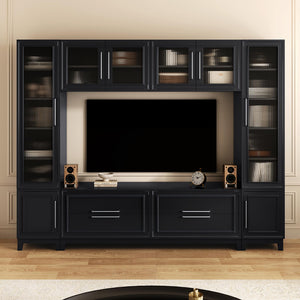 102" Wall Unit Entertainment Center with Glass Doors