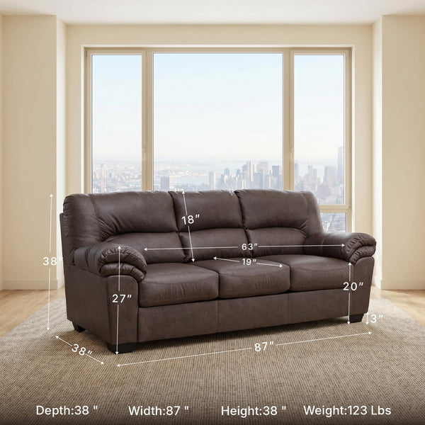 WalkerPoint Contemporary Sofa – Dark Brown