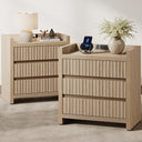 3-Drawer Nightstand Set of 2 with Charging Station