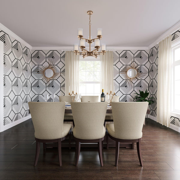 Nine Light Chandelier – Modern Gold Finish