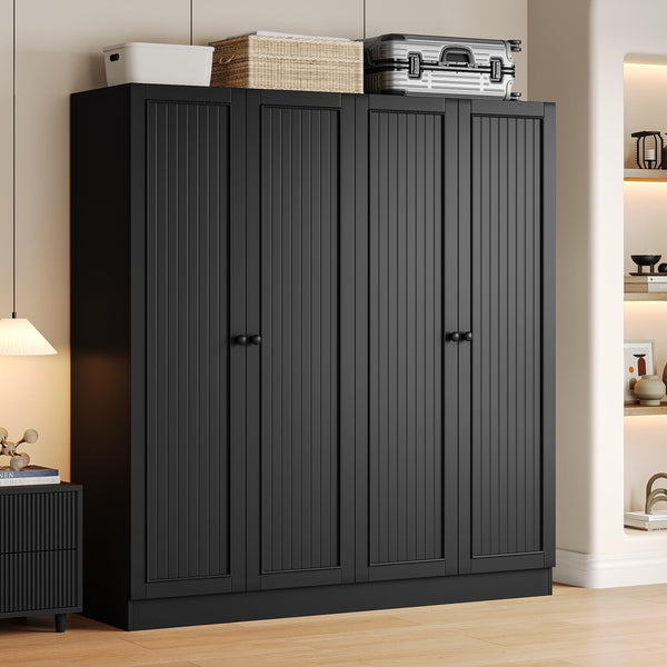 4-Door Wardrobe Closet with Drawers