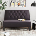 Button Tufted Loveseat Settee Bench – Velvet Upholstered 2-Seat Sofa