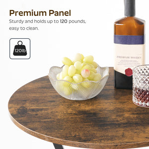 2-Tier Round Bar Table with Lower Shelf
