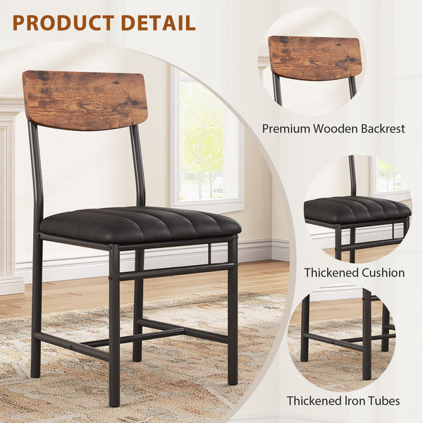 Industrial Dining Chairs Set of 6