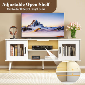 Mid-Century Modern TV Stand with LED Light — Fits up to 55"