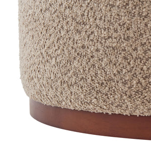 Round Chenille Storage Ottoman with Lift Lid