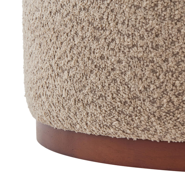 Round Chenille Storage Ottoman with Lift Lid