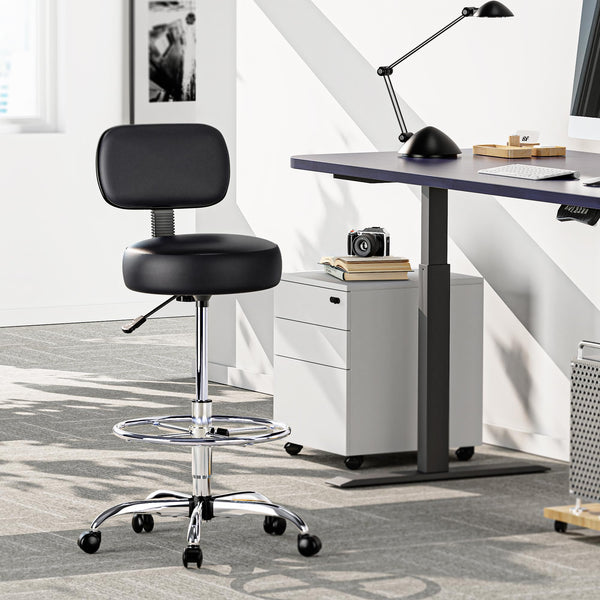 Adjustable Height Drafting Chair with Back & Footrest