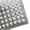 Decorative Throw Pillow with Pearl & Rhinestone Embellishment