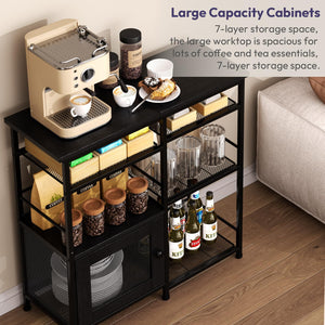 Farmhouse Coffee Bar Cabinet with Doors