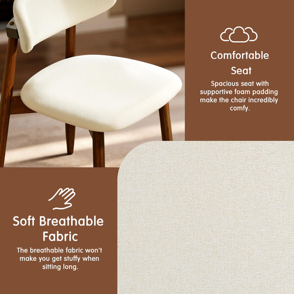 Upholstered Dining Chairs with Ergonomic Curved Backrest