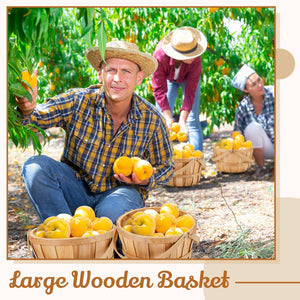 Round Wooden Farmers Market Baskets with Handle