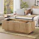 Fluted Lift-Top Coffee Table with Hidden Storage