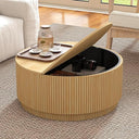 Round Coffee Table with Lift-Top & Flip-Top Storage