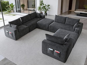 Modular L-Shaped Sectional Sofa with Chaise