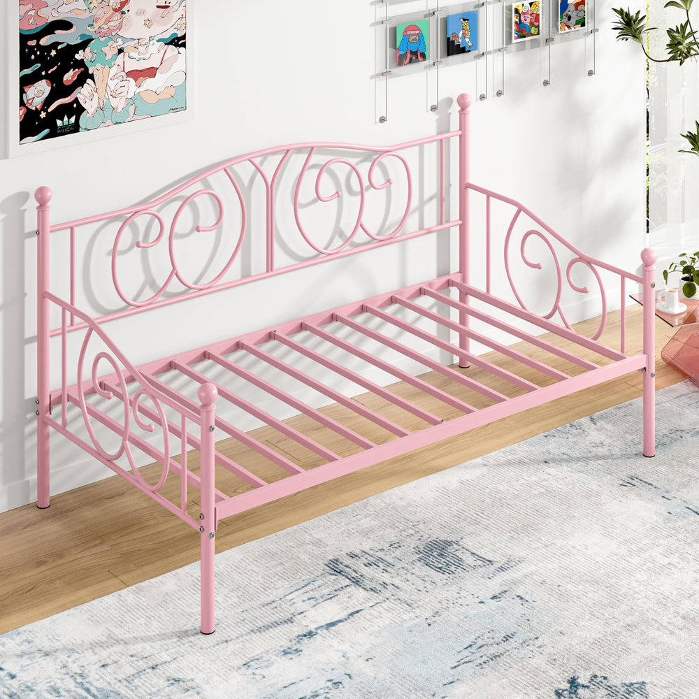 Twin Metal Daybed Frame with Classic Headboard
